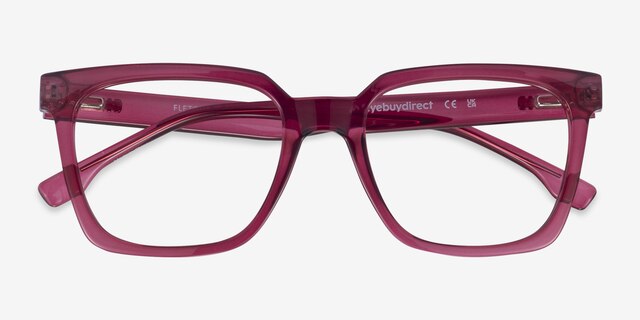 Fletcher Violet PlastiqueMontures de lunettes de vue d'EyeBuyDirect, Vue Rapprochée