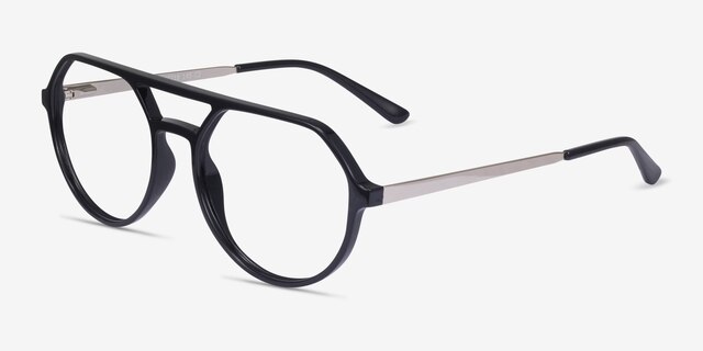 Hara Noir MétalMontures de lunettes de vue d'EyeBuyDirect, Vue d'Angle