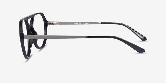 Hara Noir MétalMontures de lunettes de vue d'EyeBuyDirect, Vue de Côté