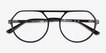 Hara Black MetalEyeglass Frames from EyeBuyDirect, Closed View
