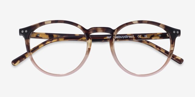 Wilkes Tortoise Pink PlastiqueMontures de lunettes de vue d'EyeBuyDirect, Vue Rapprochée