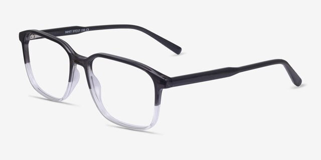 Payet Black Clear PlastiqueMontures de lunettes de vue d'EyeBuyDirect, Vue d'Angle