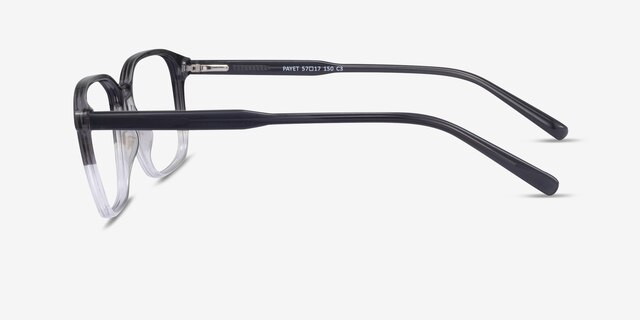 Payet Black Clear PlastiqueMontures de lunettes de vue d'EyeBuyDirect, Vue de Côté