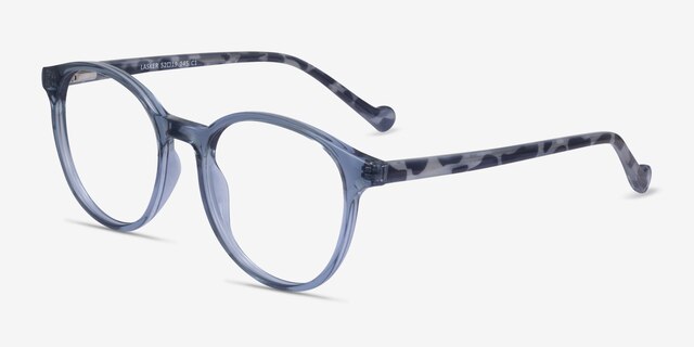 Lasker Bleu PlastiqueMontures de lunettes de vue d'EyeBuyDirect, Vue d'Angle