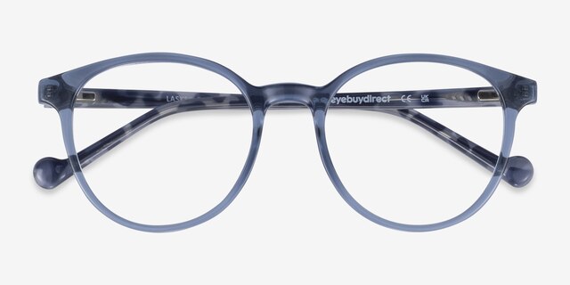 Lasker Bleu PlastiqueMontures de lunettes de vue d'EyeBuyDirect, Vue Rapprochée