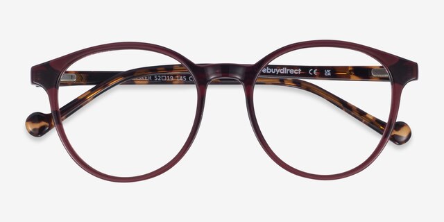 Lasker Violet PlastiqueMontures de lunettes de vue d'EyeBuyDirect, Vue Rapprochée