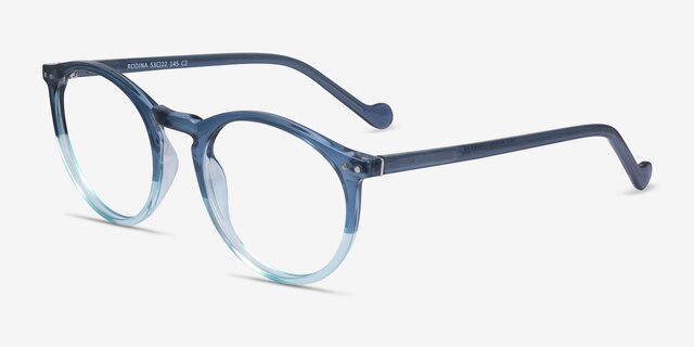 Rodina Bleu PlastiqueMontures de lunettes de vue d'EyeBuyDirect, Vue d'Angle