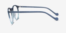 Rodina Bleu Plastique Montures de lunettes de vue d'EyeBuyDirect, Vue de Côté