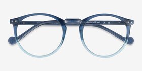 Rodina Bleu Plastique Montures de lunettes de vue d'EyeBuyDirect, Vue Rapprochée