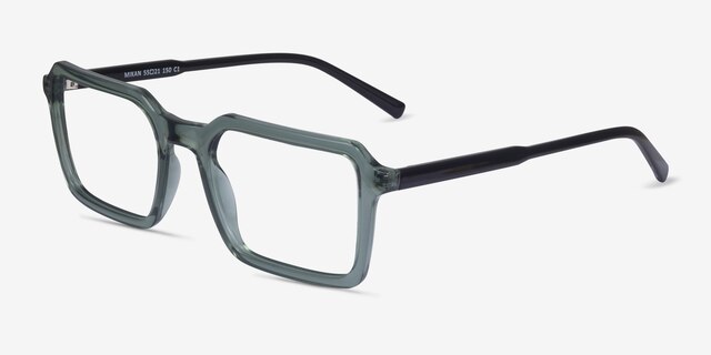 Mikan Vert PlastiqueMontures de lunettes de vue d'EyeBuyDirect, Vue d'Angle