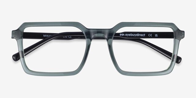 Mikan Vert PlastiqueMontures de lunettes de vue d'EyeBuyDirect, Vue Rapprochée