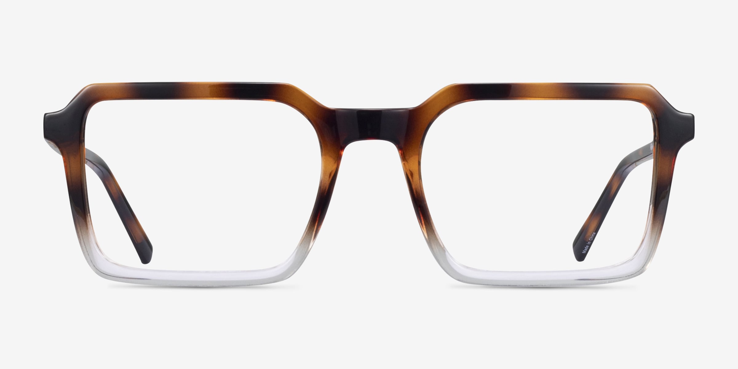 Mikan Square Tortoise Clear Full Rim Eyeglasses | Eyebuydirect