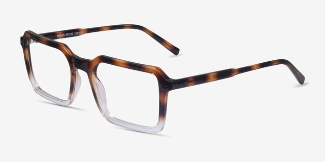 Mikan Tortoise Clear PlastiqueMontures de lunettes de vue d'EyeBuyDirect, Vue d'Angle