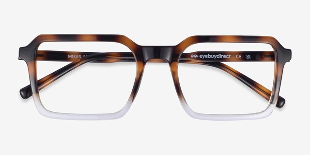 Mikan Tortoise Clear PlastiqueMontures de lunettes de vue d'EyeBuyDirect, Vue Rapprochée
