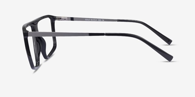 Solo Noir MétalMontures de lunettes de vue d'EyeBuyDirect, Vue de Côté