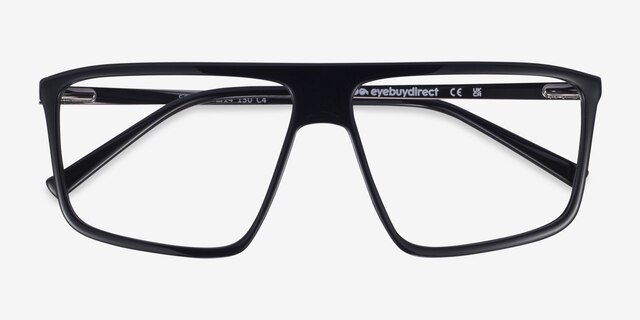 Solo Noir MétalMontures de lunettes de vue d'EyeBuyDirect, Vue Rapprochée