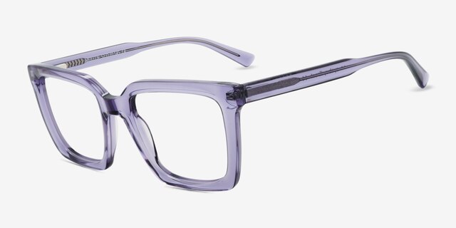 Mullen Purple AcetateEyeglass Frames from EyeBuyDirect, Angle View