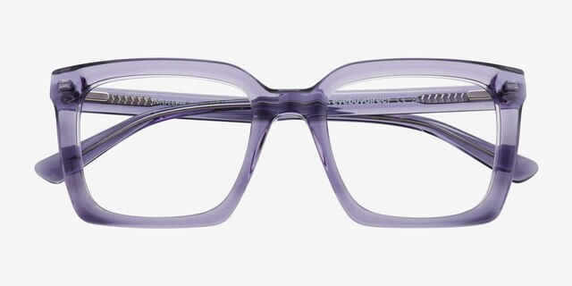 Mullen Purple AcetateEyeglass Frames from EyeBuyDirect, Closed View