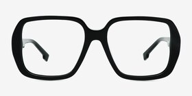 Gunter Noir Acétate Montures de lunettes de vue d'EyeBuyDirect, Vue de Face