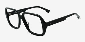 Gunter Noir Acétate Montures de lunettes de vue d'EyeBuyDirect, Vue d'Angle