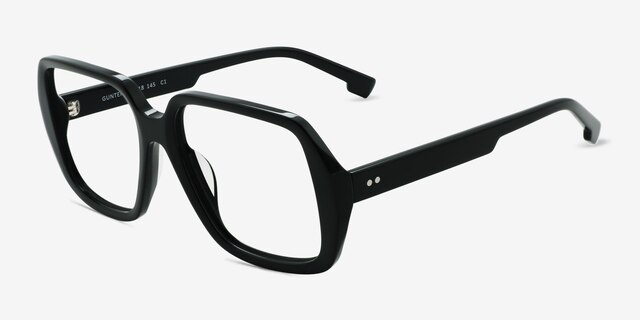 Gunter Black AcetateEyeglass Frames from EyeBuyDirect, Angle View