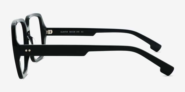 Gunter Black AcetateEyeglass Frames from EyeBuyDirect, Side View
