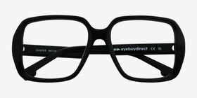 Gunter Noir Acétate Montures de lunettes de vue d'EyeBuyDirect, Vue Rapprochée