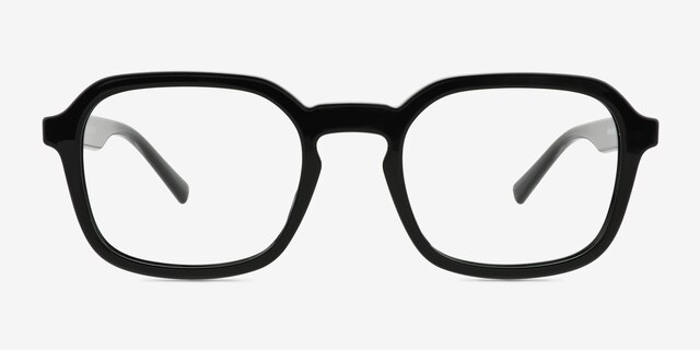 Calvo Noir PlastiqueMontures de lunettes de vue d'EyeBuyDirect, Vue de Face