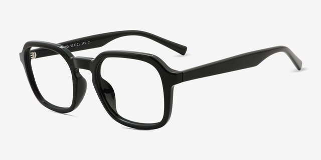 Calvo Noir PlastiqueMontures de lunettes de vue d'EyeBuyDirect, Vue d'Angle
