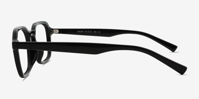 Calvo Noir PlastiqueMontures de lunettes de vue d'EyeBuyDirect, Vue de Côté