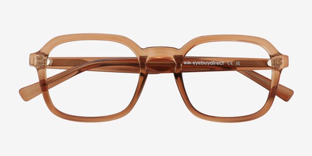Calvo Brun PlastiqueMontures de lunettes de vue d'EyeBuyDirect, Vue Rapprochée