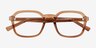 Calvo Brun PlastiqueMontures de lunettes de vue d'EyeBuyDirect, Vue Rapprochée