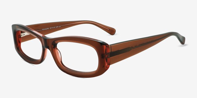 Folklore Brown AcetateEyeglass Frames from EyeBuyDirect, Angle View