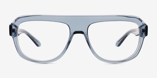 Mystic Bleu AcétateMontures de lunettes de vue d'EyeBuyDirect, Vue de Face