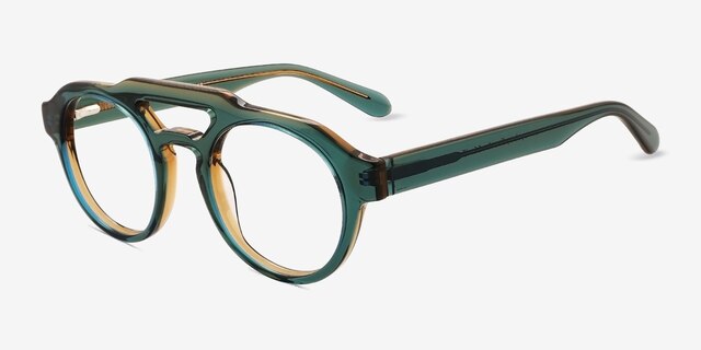 Reverie Green AcetateEyeglass Frames from EyeBuyDirect, Angle View