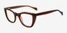 Odyssey Brun AcétateMontures de lunettes de vue d'EyeBuyDirect, Vue d'Angle