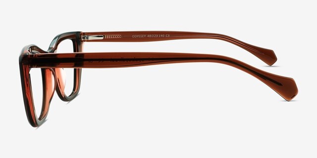 Odyssey Brun AcétateMontures de lunettes de vue d'EyeBuyDirect, Vue de Côté