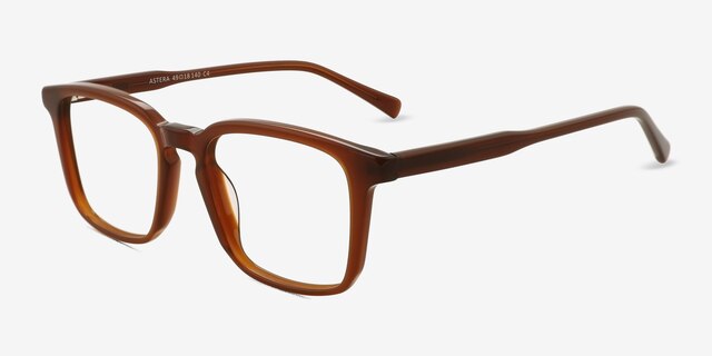 Astera Brown AcetateEyeglass Frames from EyeBuyDirect, Angle View