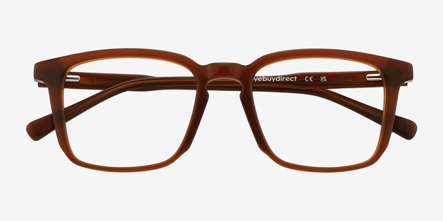 Astera Brown AcetateEyeglass Frames from EyeBuyDirect, Closed View