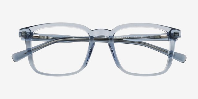 Astera Bleu AcétateMontures de lunettes de vue d'EyeBuyDirect, Vue Rapprochée