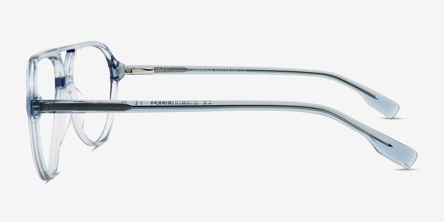 Verbena Blue AcetateEyeglass Frames from EyeBuyDirect, Side View