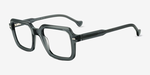 Quinlan Gris AcétateMontures de lunettes de vue d'EyeBuyDirect, Vue d'Angle