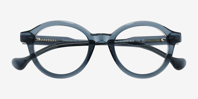 Chadwick Blue AcetateEyeglass Frames from EyeBuyDirect, Closed View