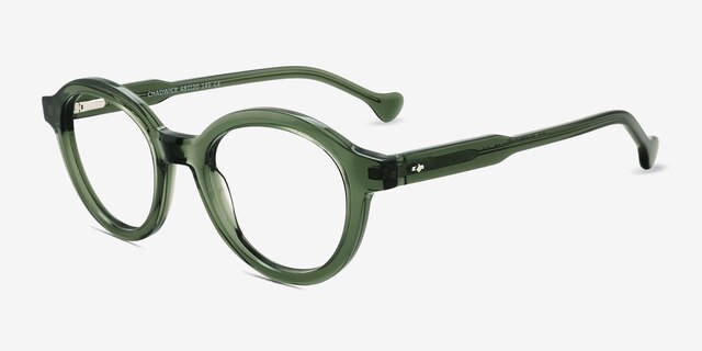 Chadwick Vert AcétateMontures de lunettes de vue d'EyeBuyDirect, Vue d'Angle