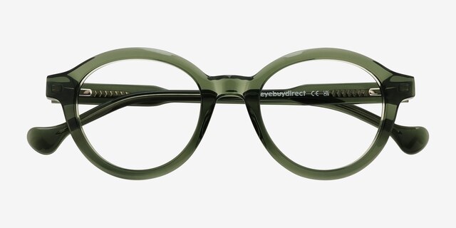 Chadwick Vert AcétateMontures de lunettes de vue d'EyeBuyDirect, Vue Rapprochée