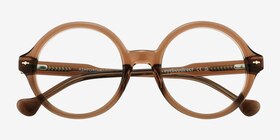 Ashford Brun Acétate Montures de lunettes de vue d'EyeBuyDirect, Vue Rapprochée