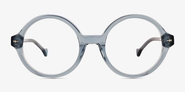 Ashford Bleu AcétateMontures de lunettes de vue d'EyeBuyDirect, Vue de Face