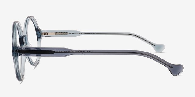 Ashford Bleu AcétateMontures de lunettes de vue d'EyeBuyDirect, Vue de Côté