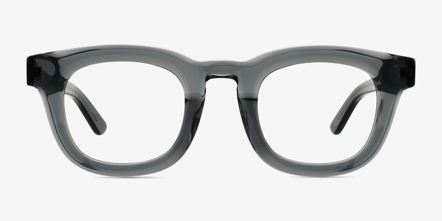 Harrington Gris AcétateMontures de lunettes de vue d'EyeBuyDirect, Vue de Face
