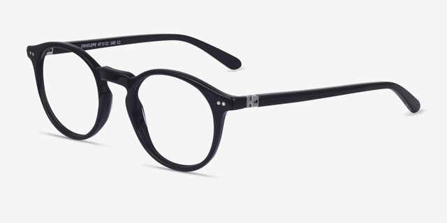 Envelope Black AcetateEyeglass Frames from EyeBuyDirect, Angle View